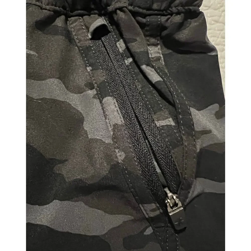 Athleta romper black, and gray camo print
